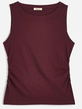 Madewell Cinched Crewneck Tank in Dark Fig (Flaw)
